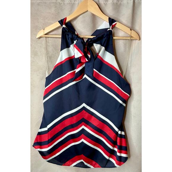 Chaps Blue and Red Sleeveless Halter Top Size Large - Picture 2 of 3